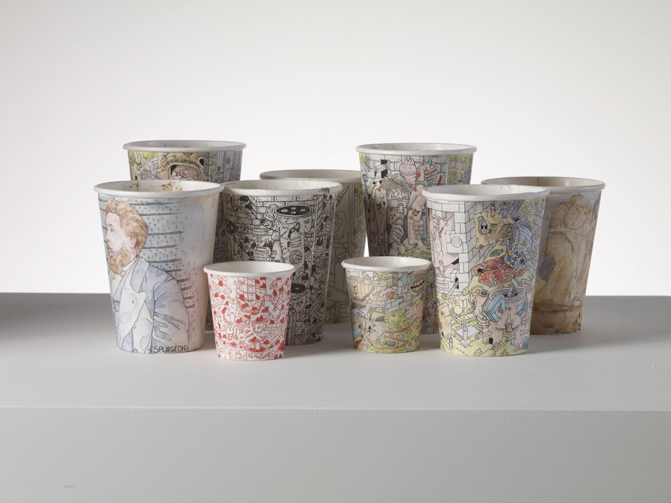 Paul Westcombe Coffee Cups 2008 9 coffee cups Dimensions variable ©Paul Westcombe Image courtesy of the Saatchi Gallery, London