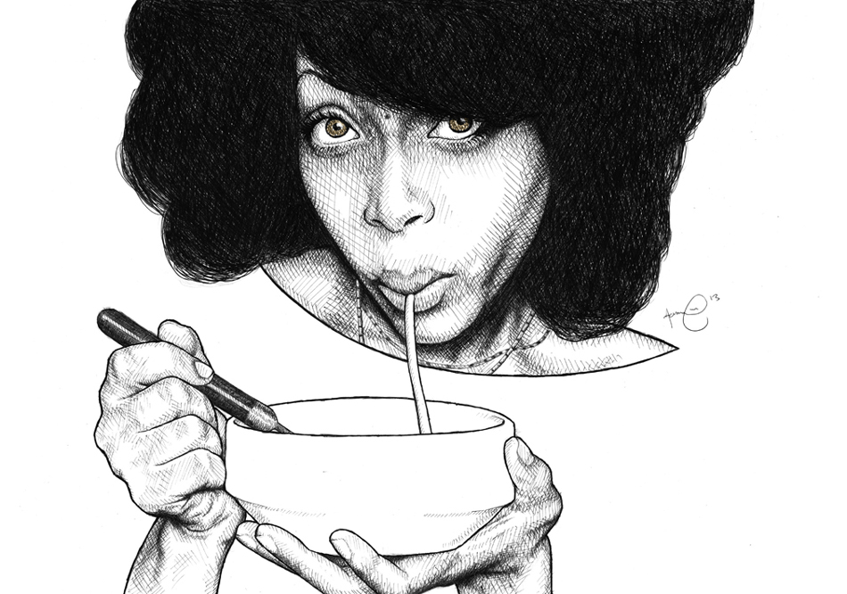 Portrait of Erykah Badu by Aaron Facey