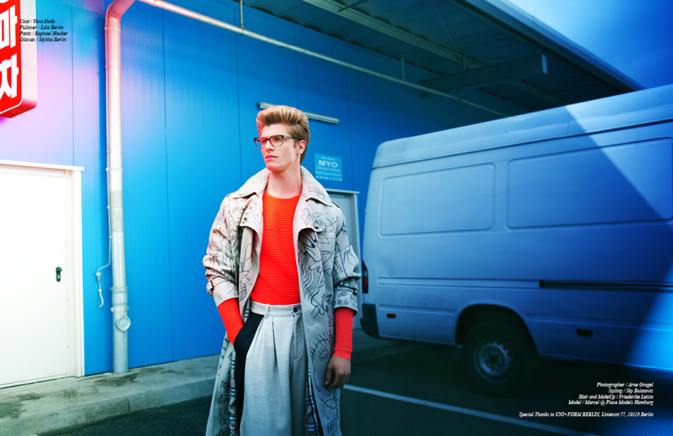 Coat / Vava Dudu Pullover / Lala Berlin Pants / Raphael Hauber Glasses / Mykita Berlin