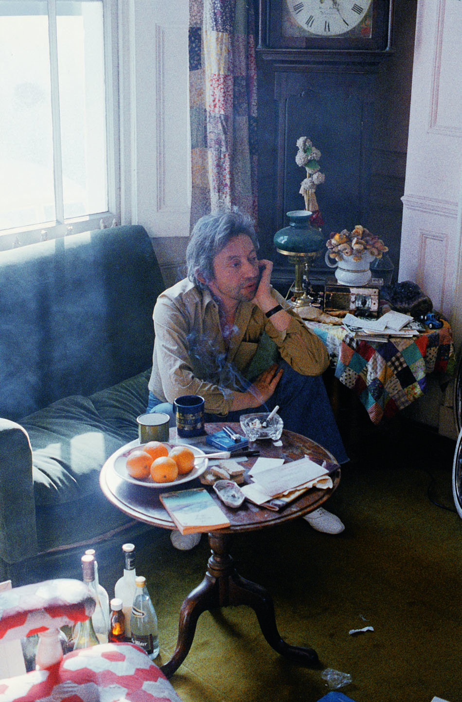Serge in Jane’s house in Cheyne Row, 1978.