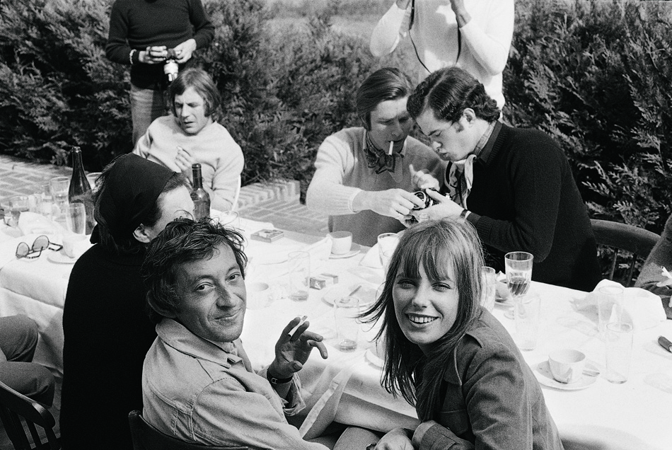 Serge Gainsbourg, Jane Birkin and friends, 1969.