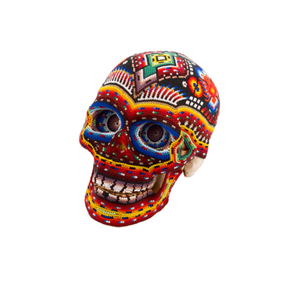 Huichol Indian art skull / The British Museum
