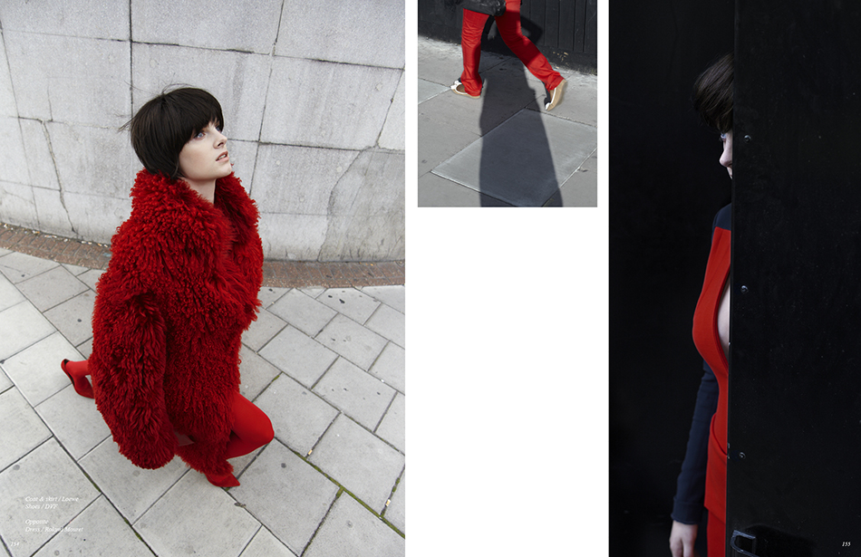 Left/ Coat & skirt / Loewe Shoes / DVF Right/ Dress / Roland Mouret