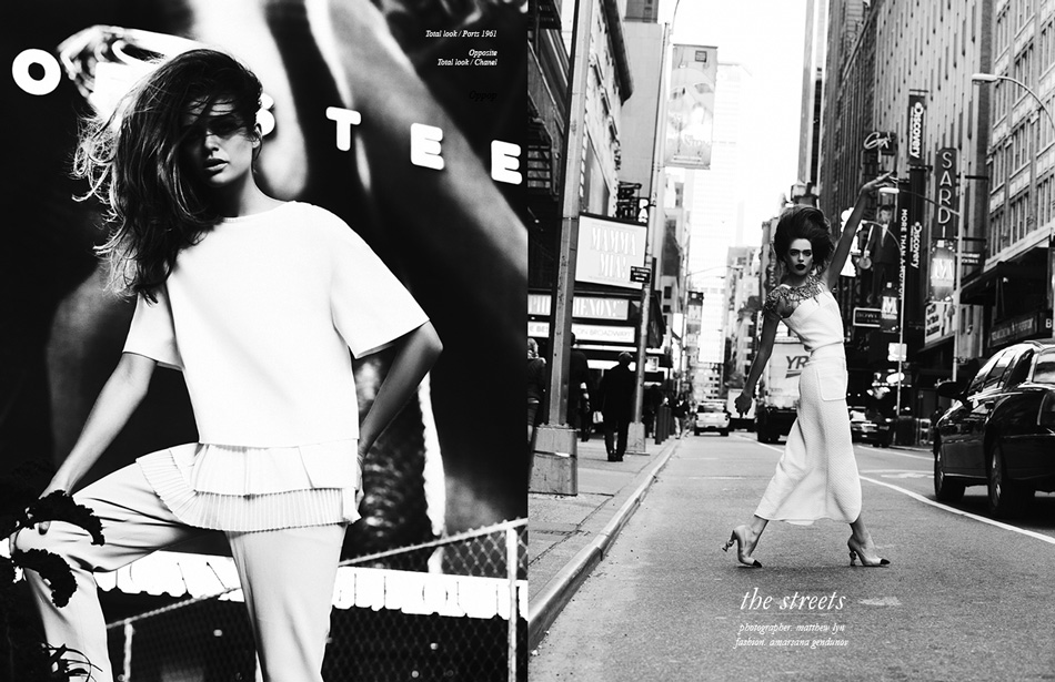Photographer / Matthew Lyn Fashion / Amarsana Gendunov Left/ Total look / Ports 1961 Right/ Total look / Chanel