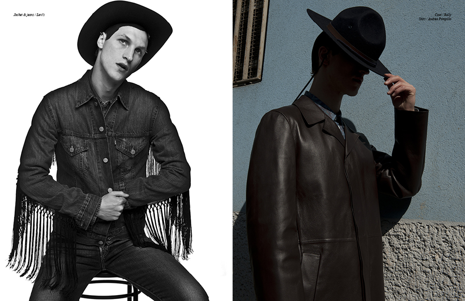 Left ￼￼Jacket & jeans / Levi's Right Coat / Bally  Shirt / Andrea Pompilio