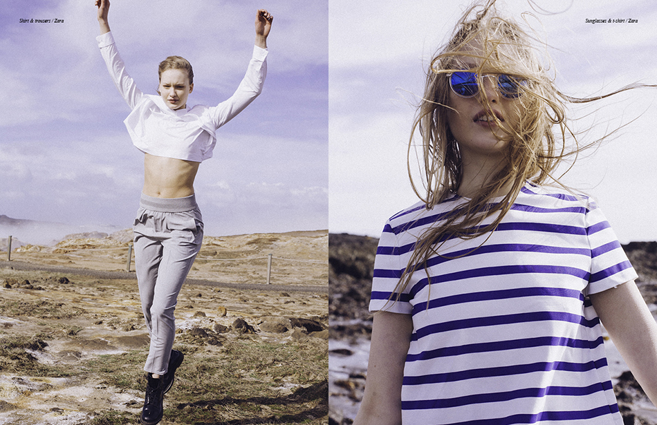 Left ￼￼Shirt & trousers / Zara Right Sunglasses & t-shirt / Zara