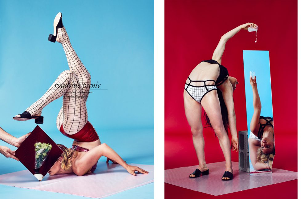 Top & Bottoms / TABLEAUX VIVANTS Stocking / American Apparel Shoes / Maryam Nassir Zadeh Opposite Tops & Bottoms / Chromat Shoes / Maryam Nassir Zadeh