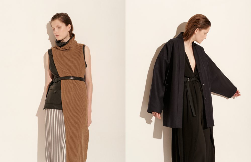Top / MTWTFSS Weekday  Leather top / Won Hundred  Skirt / Avelon Opposite Coat / & Other Stories  Blouse / Diesel Black Gold  Trousers / Jil Sander 
