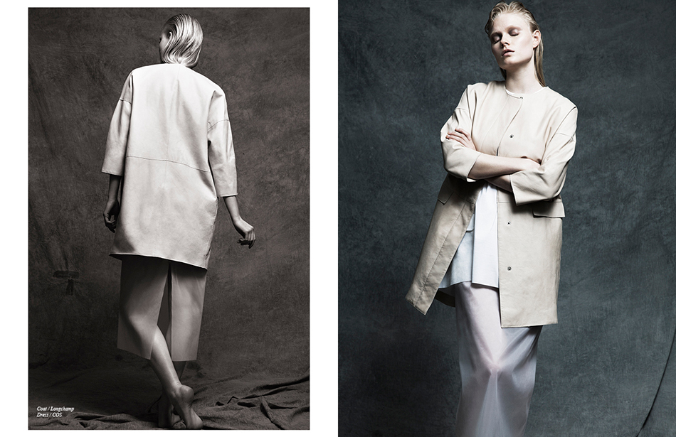Left Coat / Longchamp Dress / COS  