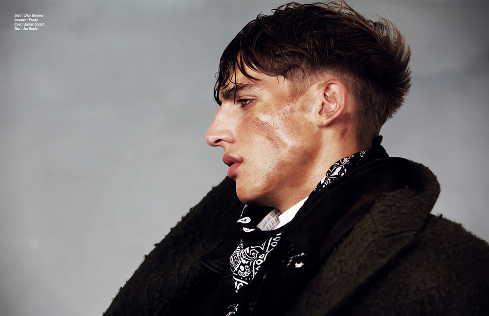 ￼Shirt / Dior Homme Sweater / Prada  Coat / Atelier Scotch  Vest / Jan Boelo