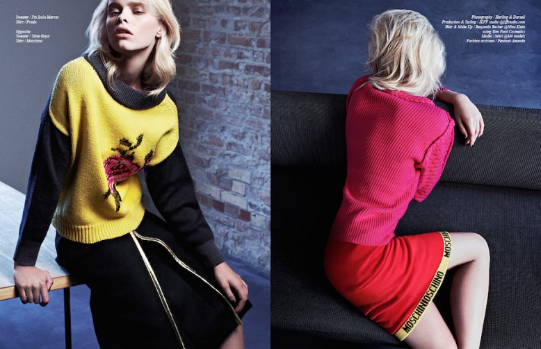 Left Sweater / I'm Isola Marras Skirt / Prada Right Sweater / Stine Goya  Skirt / Moschino