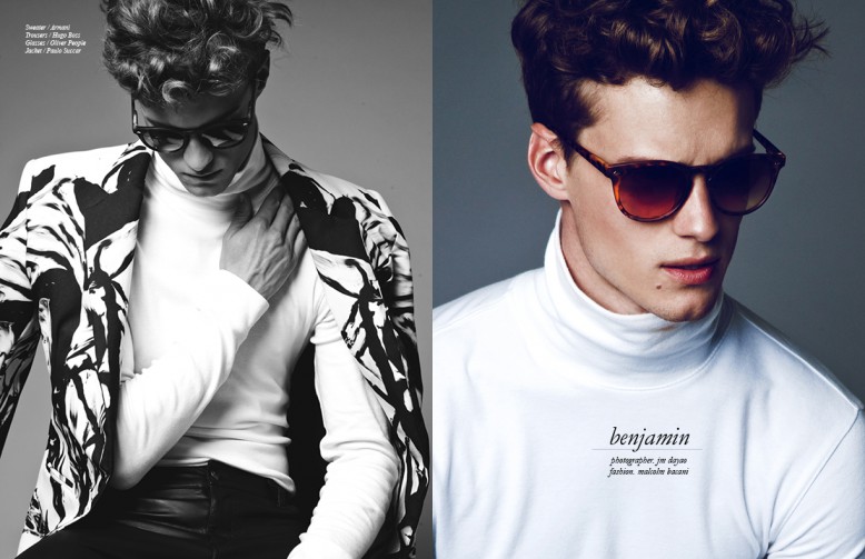 Sweater / Armani  Trousers / Hugo Boss  Glasses / Oliver People  Jacket / Paulo Succar