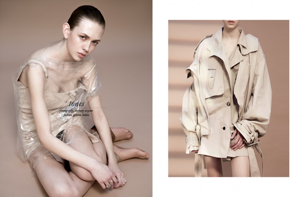 Dress / Anne Sofie Madsen Stocking / Falke Rings / Murat Opposite Trench / Anne Sofie Madsen