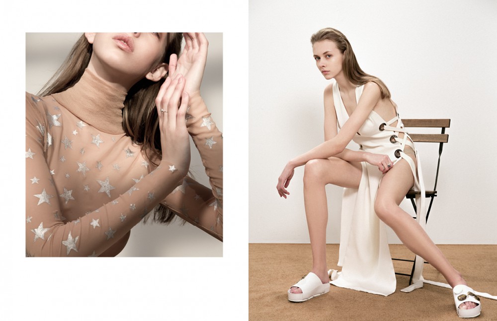 Top / Manish Arora Ring / Murat Opposite Dress & Shoes / Ellery Ring / Catalina Brenes