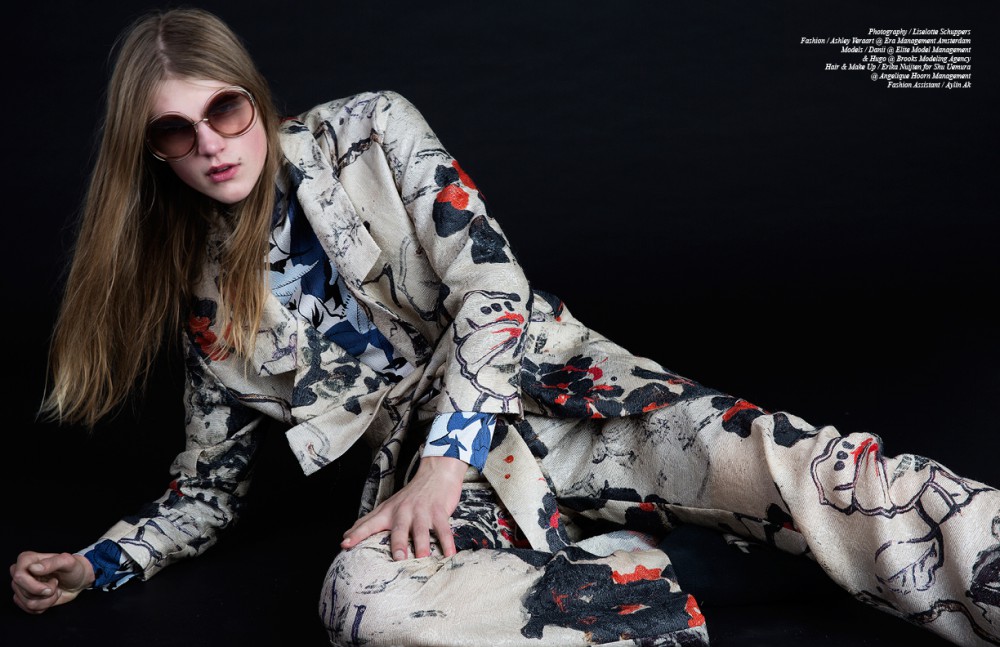 Hugo @ Brooks Modeling Agency wears Top / Bruuns Bazaar Coat & Trousers / Avelon Sunglasses / Chloé