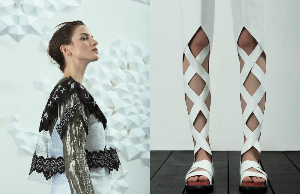 Top / Julien David Dress / Ellery Silk Dress / MM6 Maison Margiela Opposite Sandals / Kenzo