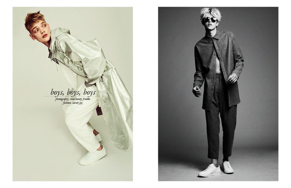 Raincoat / Ellen Pedersen  Shirt & trousers / Henrik Vibskov  Trainers / Acne Studios Opposite Shirt & trousers / Weekday  Sunglasses / Han Kjøbenhavn  Trainers / Common Projects