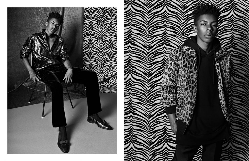 Jacket / Gaultier 2  Trousers & socks / Emporio Armani  Evening Slippers / Tom Ford Bracelet / Maison Margiela