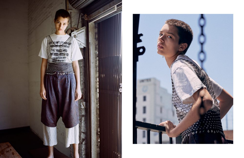 T-Shirt / Supreme (vintage) - the youth are getting restless Top / Vintage Shorts / Dries Van Noten (vintage)  Trousers / caron callahan Earring / Shikama