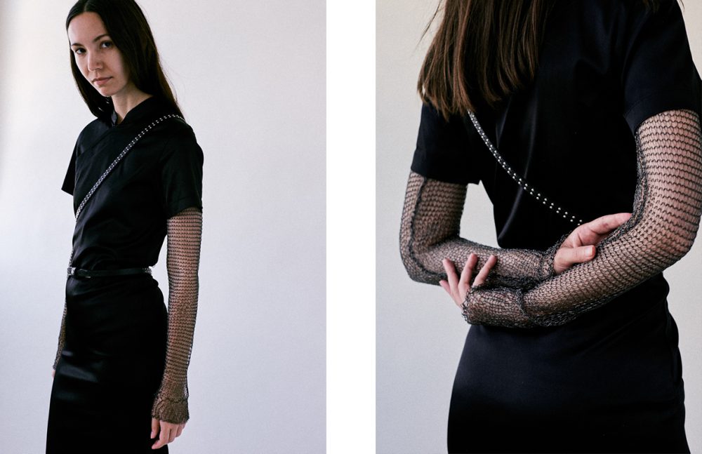 Knit top / Stylist’s own Dress & belt / COMME des GARÇONS