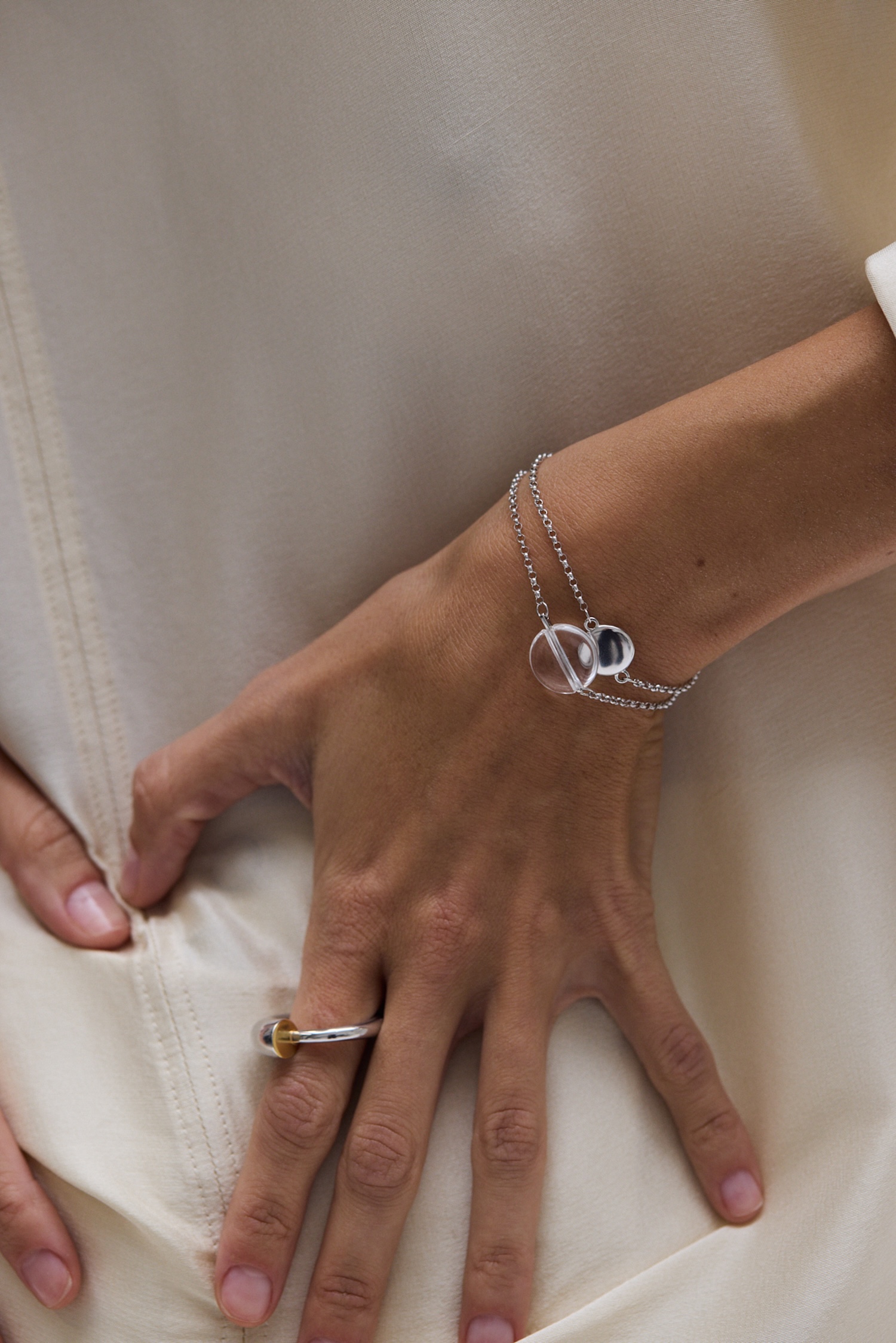 Eclipse Two-Strand Rock Crystal Bracelet_