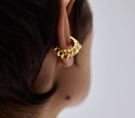 Textured Earcuff Gold Vermeil_
