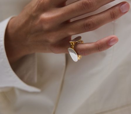 Three Ellipse Pinky Ring Gold Vermeil_