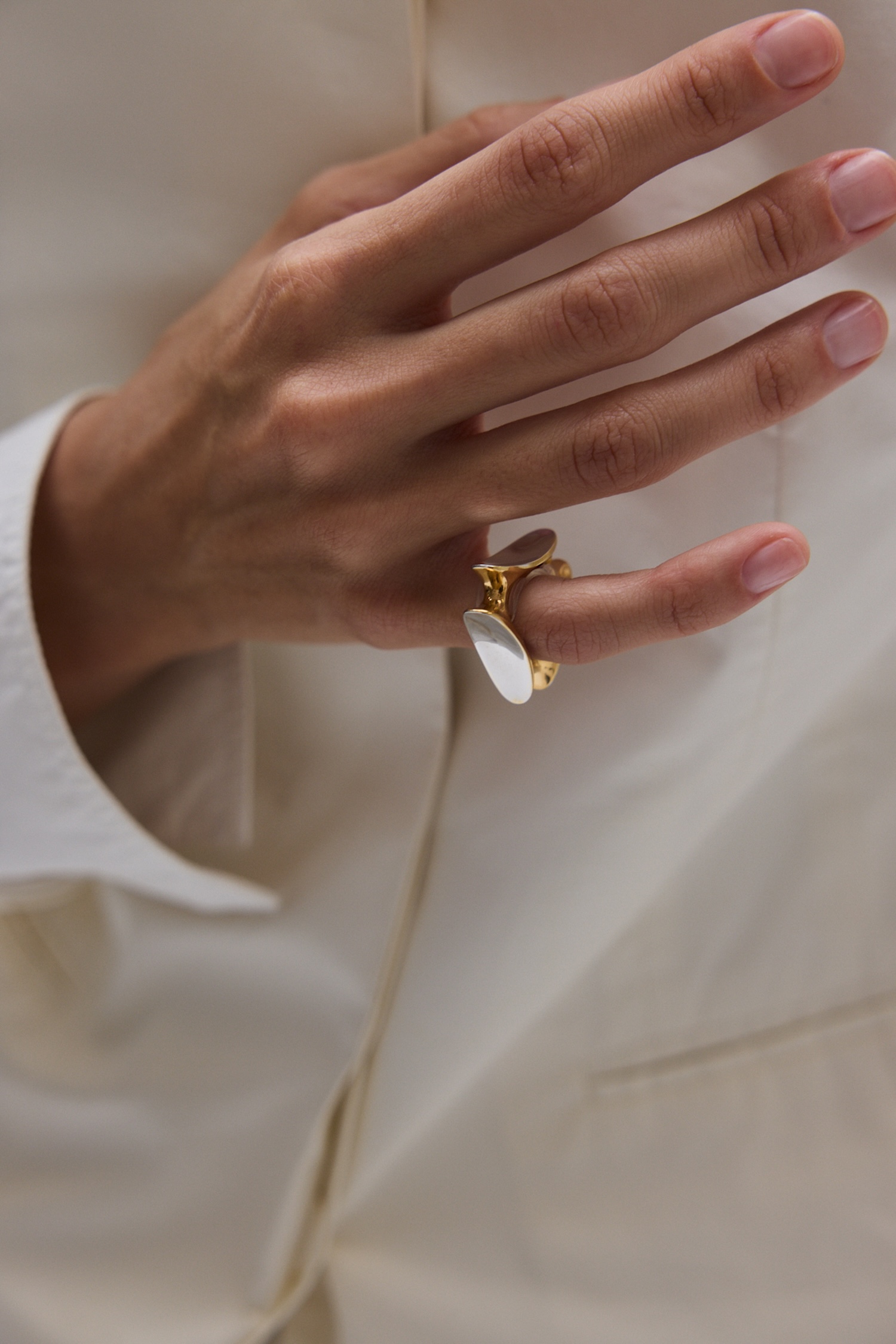 Three Ellipse Pinky Ring Gold Vermeil_